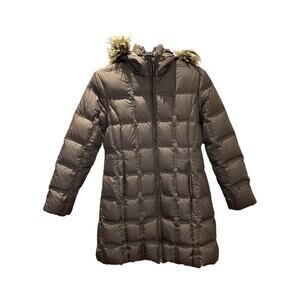 Weatherproof Women's Medium Puffer Long Coat with Fur Trim Hood